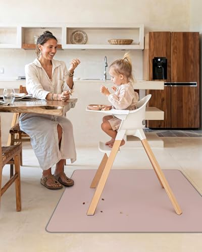 Blissful Diary blush pink splash mat being used as an arts and crafts floor cover.