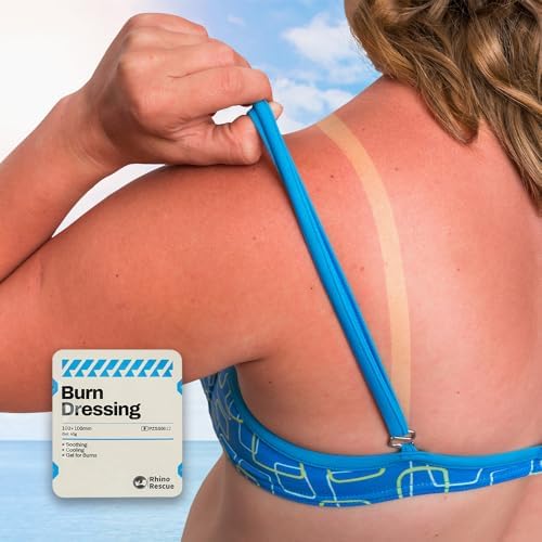 Five individually wrapped sterile burn dressings from Rhino Rescue for first aid kits.