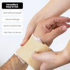 Juvale self-adherent elastic bandage applied to a dog's leg for wound care.