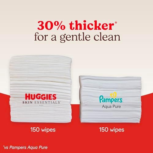 Thick textured cloth texture of Huggies Skin Essentials water wipe for sensitive skin