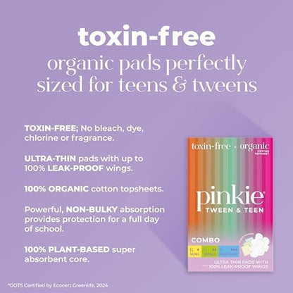 Pinkie period pads for smaller underwear imported from USA.