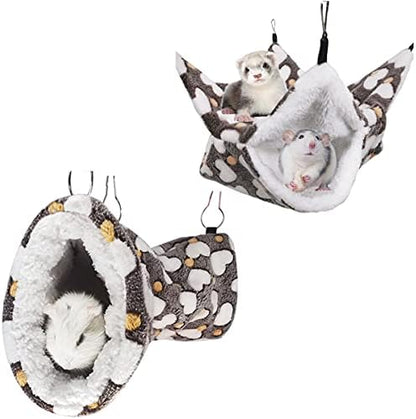 Small animal heart patterned hanging tunnel for guinea pigs