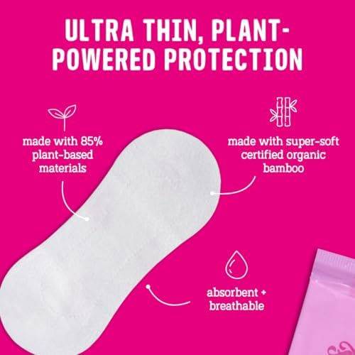 Eco friendly plant based panty liners for daily discharge protection.