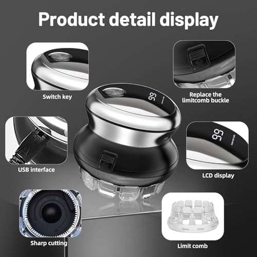 Waterproof personal hair trimmer showing the smart digital LED display