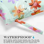 Floral print wet dry bag showing capacity for travel toiletries
