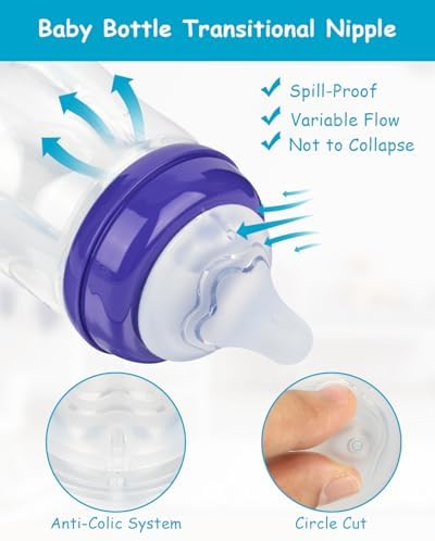 Close up view of the flexible size large replacement teat showcasing the anti colic air vent design.