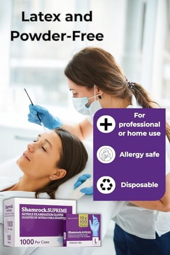 Latex-free and powder-free blue nitrile gloves for sensitive skin