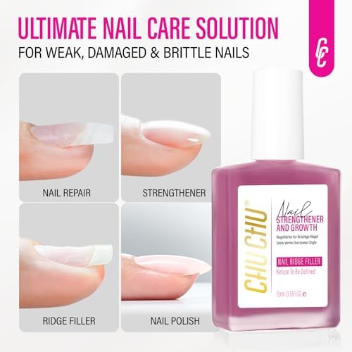 Nail repair for women ridge filler application on damaged nails