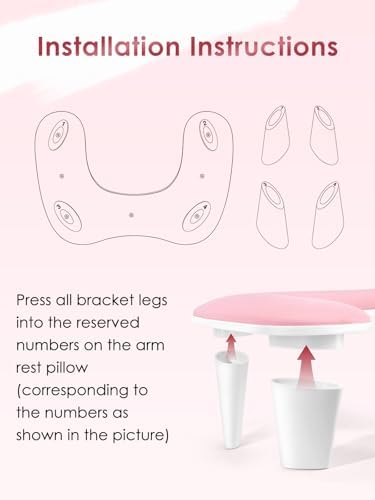 Arm Rest for Nails Tech - U-shaped Manicure Nail Hand Rest Pillow Cushion, Big Microfiber Leather Nail Arm Rest Stand for Acrylic Nail Art Tech (Pink) - Image 4