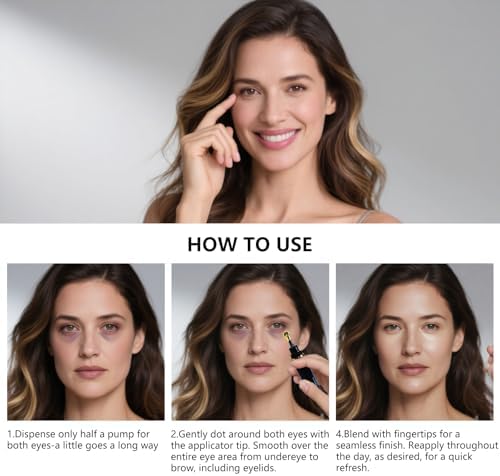 Model demonstrating application of Drmtlgy under eye corrector