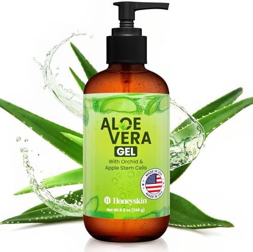 Honeyskin Soothing Aloe Vera Gel front bottle view for face and body