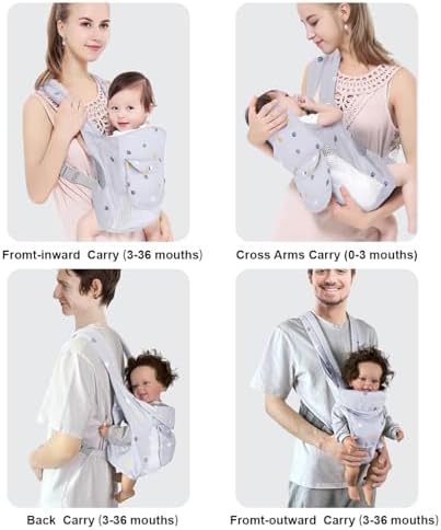 Povenk baby carrier showing M-seat position for healthy hips