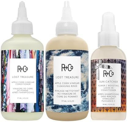 R+Co Lost Treasure Apple Cider Vinegar Cleansing Rinse label detail beauty product