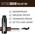 Before and after results of Maybelline long lasting eyebrow tint in dark brown variant.