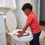 CoComelon padded potty seat underside view highlighting the grey non-slip edge