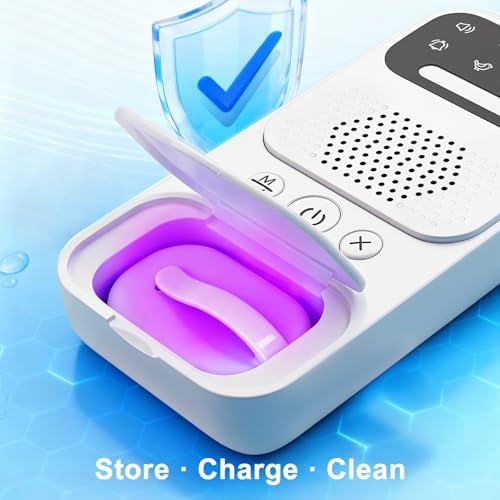 White noise and night light functions on the bedwetting alarm receiver.