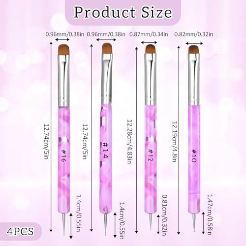 Detailed view of Xthrotsenk double-ended nail art brushes and dotting tools