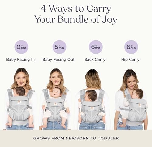 Ergobaby newborn to toddler carrier mesh fabric and padded shoulder straps details