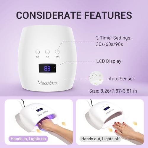 MelodySusie P-Plus30I nail dryer packaging and included power adapter