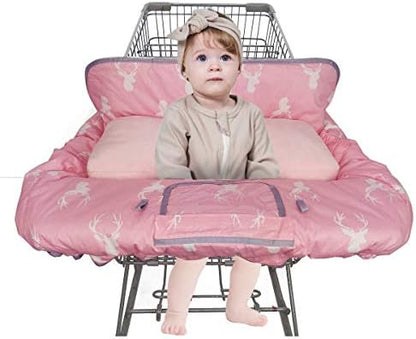 ICOPUCA high chair cover for baby girl showing the supportive pillow