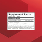 Protocol For Life Balance NAC 120 tablets label supplement facts nutrition panel