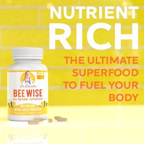 Doctor Danielle Bee Wise supplement facts panel highlighting dosage and manufacturing credentials