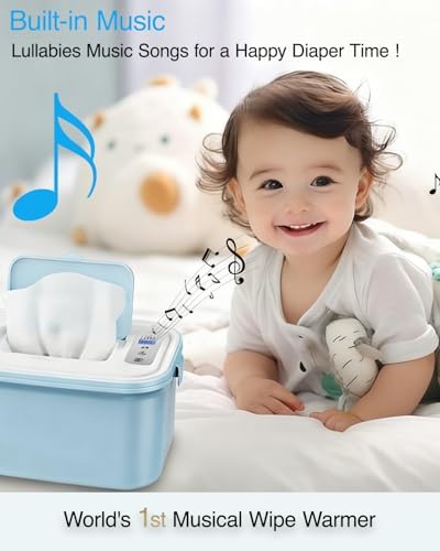 Elylina wipe warmer with open lid and spring mechanism