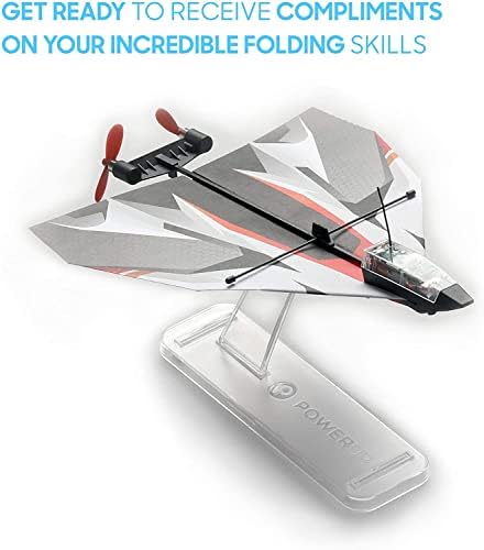 PowerUp Paper Airplane Design Templates package contents including twelve sheets and a display accessory.