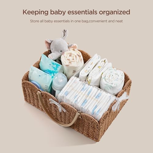 HBlife portable baby diaper basket showing interior compartments