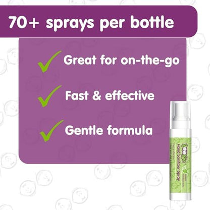 Boogie Kids Hand Sanitizer Spray for Babies &Toddlers, Great for Diaper Bags and Backpacks, Plant Based Alcohol, Made With Aloe & Sunflower Seed Oil, 3 Count (Pack of 1) - Image 4