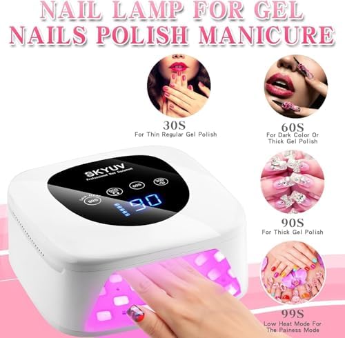 Side profile of portable Skyuv cordless nail lamp white