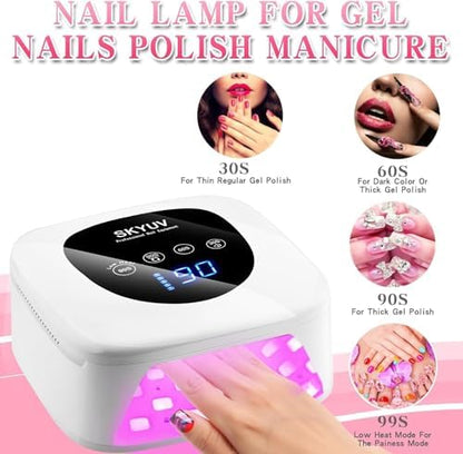 Side profile of portable Skyuv cordless nail lamp white