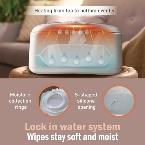 Close up of Gogo Pure wipe warmer flip top lid and seal
