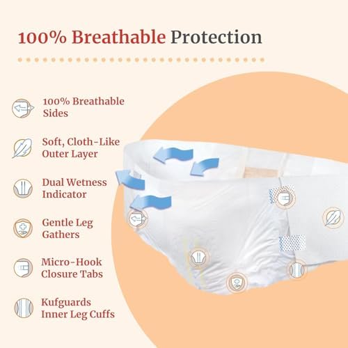 Close up of the micro hook closure tabs on the Tranquility bariatric disposable brief