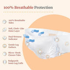 Close up of the micro hook closure tabs on the Tranquility bariatric disposable brief