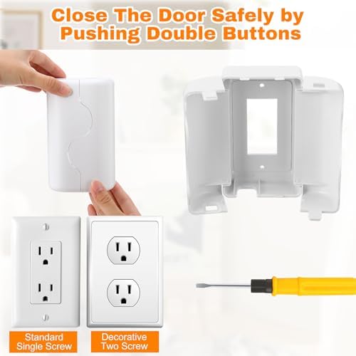 White safety outlet box installed on a wall