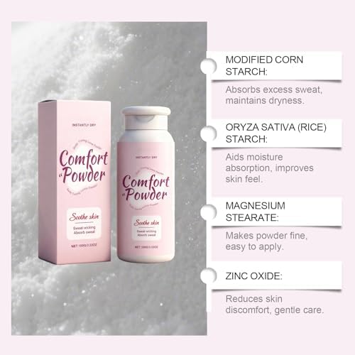 Sweat wicking body dusting powder 100 grams container