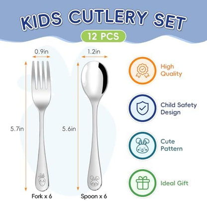 Ititt kids silverware showing bunny and carrot handle detail