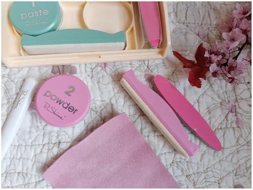 Detailed view of the Japanese manicure application process