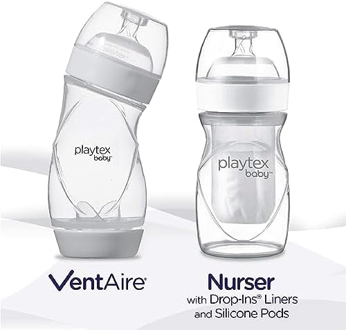Authentic imported Playtex silicone nipple showing compatibility with anti colic feeding bottles.