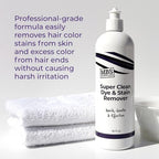 Professional dye remover for skin and hair hairline cleanup solution