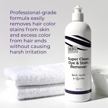 Professional dye remover for skin and hair hairline cleanup solution