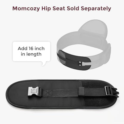 Black belt extender showing adjustable buckle mechanism