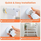 Mumeasy toddler gate wall cups package showing all four white protective pads layout.