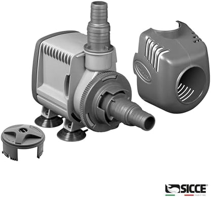 Sicce Syncra Silent 1.5 multifunction pump kit including the provided barbed and threaded fittings for multiple setups.