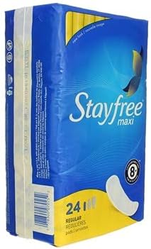 Authentic Stayfree regular maxi pads for moderate flow imported for Indian consumers.