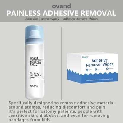 Ovand medical grade spray dissolving bandage residue on skin