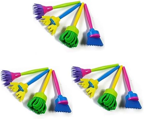 NUOBESTY 12 piece painting set spread out to display all flower patterns and roller accessories included in the kit.
