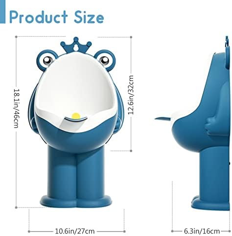 Close up of frog urinal with spinning windmill target