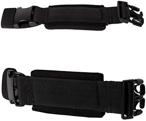 Adjustable black baby carrier extension buckle close up view for ergonomic sizing